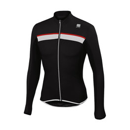 SPORTFUL Cyklistický dres s dlouhým rukávem letní - PISTA SUMMER - červená/černá/bílá