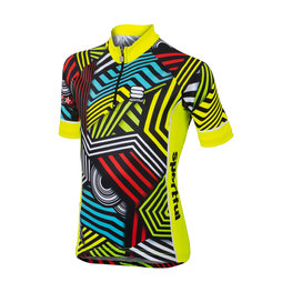 SPORTFUL Cyklistický dres s krátkým rukávem - MGF 2016 KIDS - žlutá/vícebarevná
