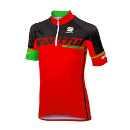 SPORTFUL Cyklistický dres s krátkým rukávem - SC TEAM KIDS - černá/červená