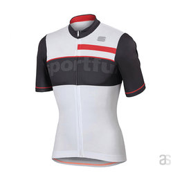 SPORTFUL Cyklistický dres s krátkým rukávem - SQUADRA CORSE - červená/bílá/šedá