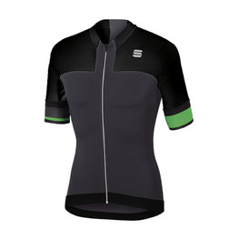 SPORTFUL Cyklistický dres s krátkým rukávem - STRIKE - zelená/šedá/černá