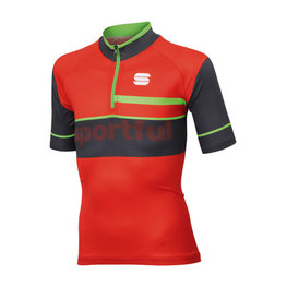 SPORTFUL Cyklistický dres s krátkým rukávem - SQUADRA CORSE KIDS - červená/šedá/zelená