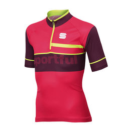 SPORTFUL Cyklistický dres s krátkým rukávem - SQUADRA CORSE KIDS - bordó/červená/žlutá