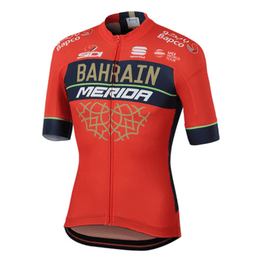 SPORTFUL Cyklistický dres s krátkým rukávem - BAHRAIN MERIDA 2018 - modrá/červená