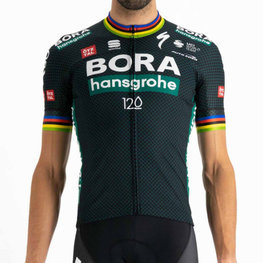 SPORTFUL Cyklistický dres s krátkým rukávem - BORA HANSGROHE 2021  - šedá/zelená