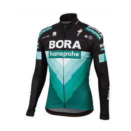 SPORTFUL Cyklistická zateplená bunda - BORA 2019 PARTIAL - černá/zelená
