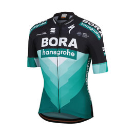 SPORTFUL Cyklistický dres s krátkým rukávem - BORA HANSGROHE 2019 - černá/zelená
