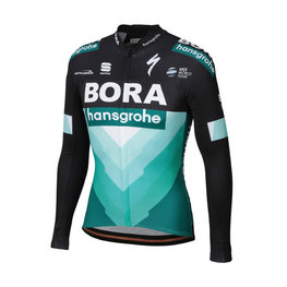SPORTFUL Cyklistický dres s dlouhým rukávem zimní - BORA 2019 WINTER - černá/zelená