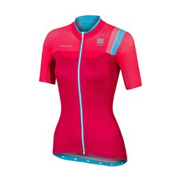 SPORTFUL Cyklistický dres s krátkým rukávem - BODYFIT PRO LADY - růžová/tyrkysová