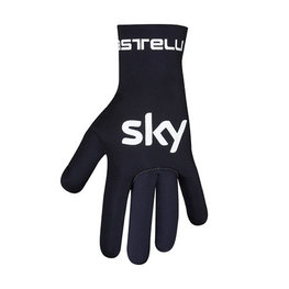 CASTELLI Cyklistické rukavice dlouhoprsté - TEAM SKY 2019 DULVIO - černá/bílá/modrá