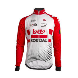 Cyklistická zateplená bunda - LOTTO SOUDAL 2019 - červená/bílá